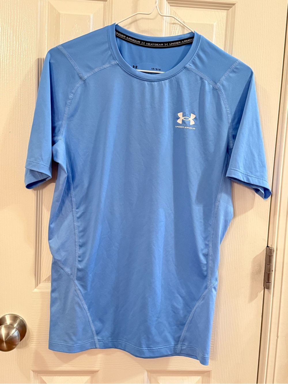 Under Armour HeatGear Men’s Large Compression Sports Workout Shirt Blue